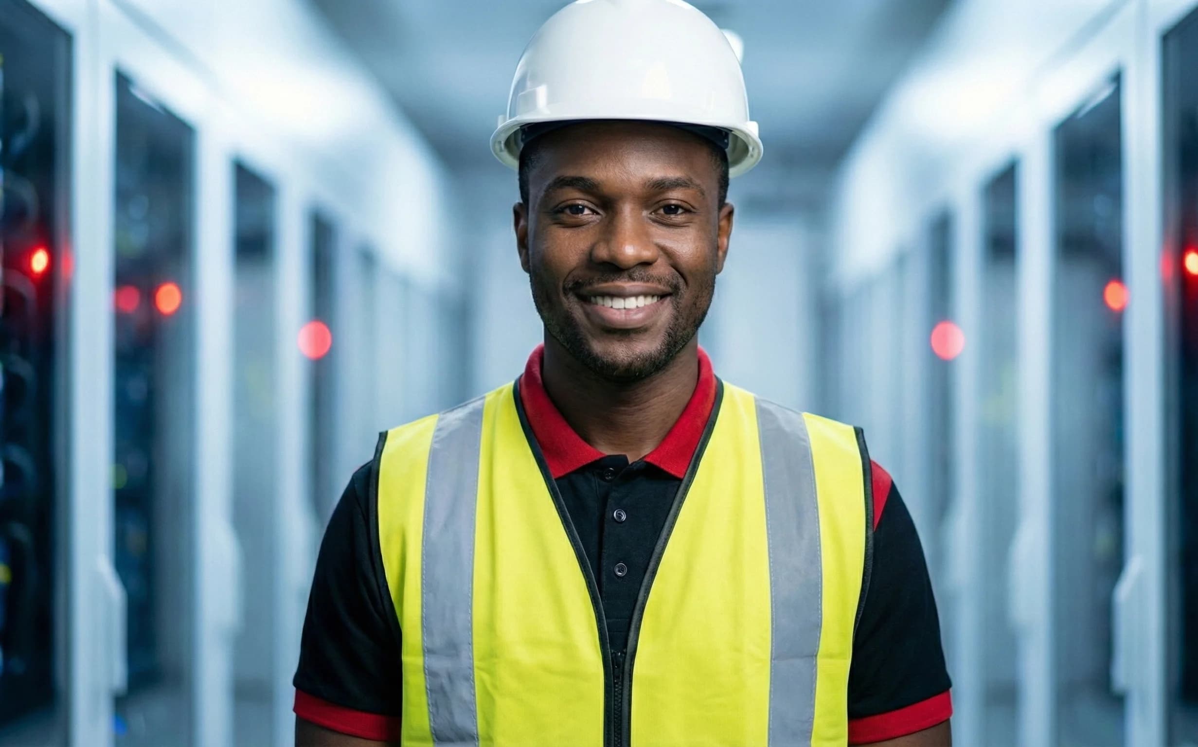 Professional engineer inspecting equipment